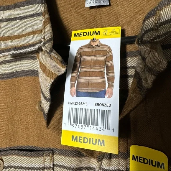 NWT Hurley Men’s Button Down Size Medium Bronzed - Picture 9 of 9